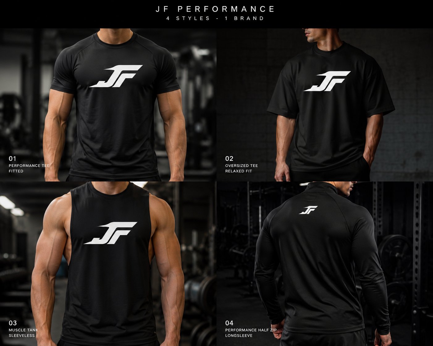 JF Performance Merch — 4 Styles
